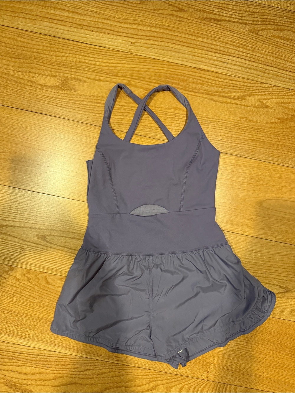 Free People RUNSIE Lavender Cutout Athletic Romper - Picture 3 of 3